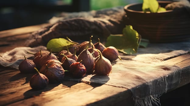 Closeup of figs. Retro colors