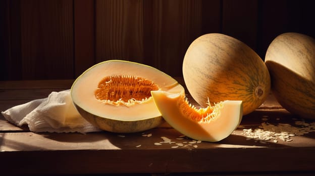 sliced cantaloupe melon