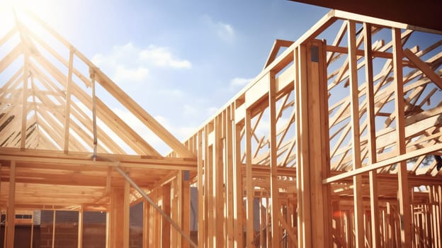 A house being built. New construction