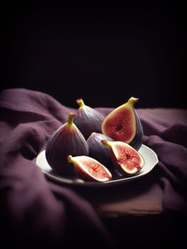 Closeup of figs. Retro colors