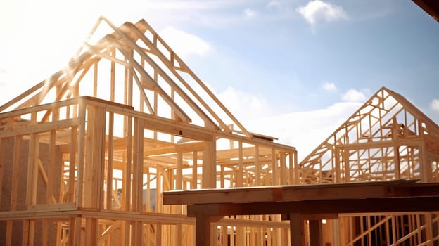A house being built. New construction