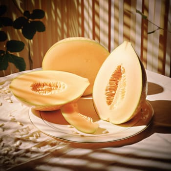 sliced cantaloupe melon