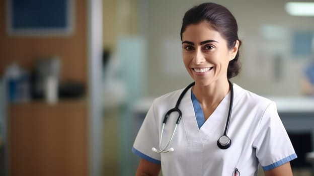 Female doctor smiling.