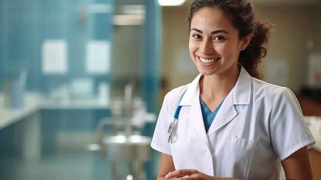 Female doctor smiling.