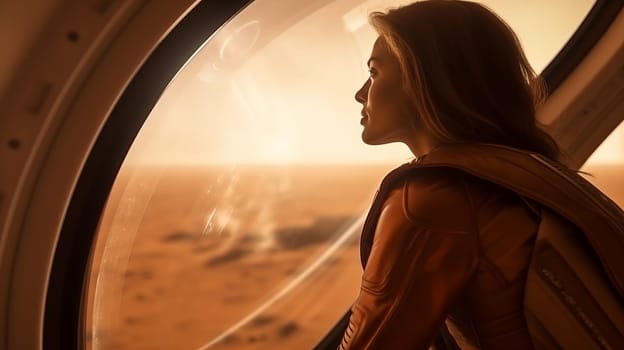 Approaching Mars. Space exploration. Space program. Human exodus to Red Planet.
