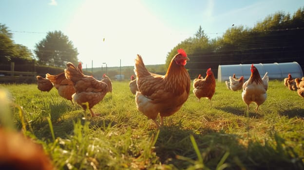 a chicken sunset