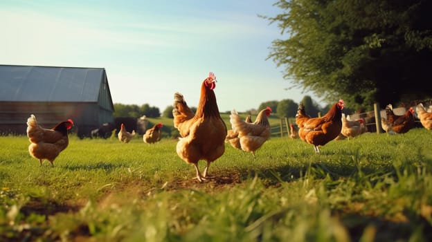 a chicken sunset