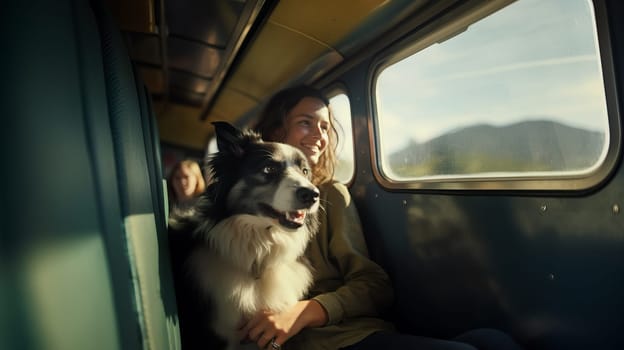 Travelling with house pet. Train ride with dog.