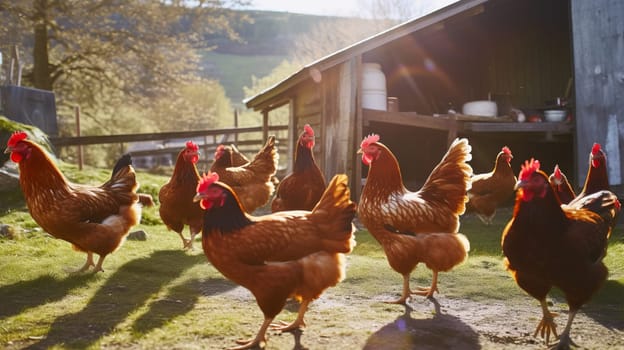 a chicken sunset