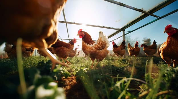 a chicken sunset