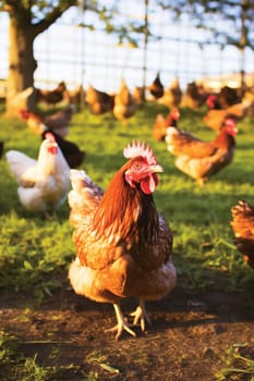 a chicken sunset