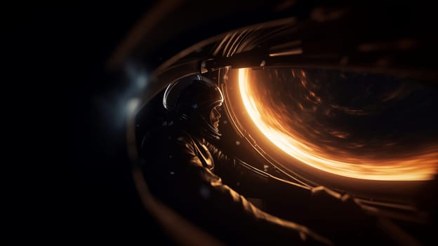 Space scene with stars in the galaxy. Panorama. Universe filled with stars, massive black hole.