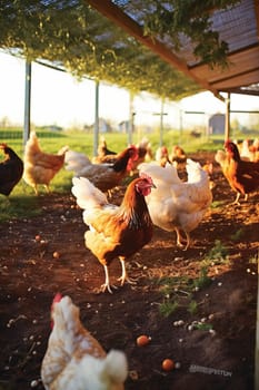 a chicken sunset
