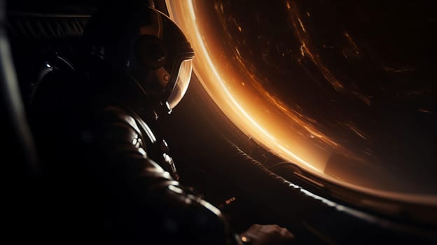 Space scene with stars in the galaxy. Panorama. Universe filled with stars, massive black hole.