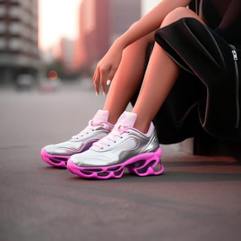 Designer luxury Cyberpunk inspired sport sneakers.