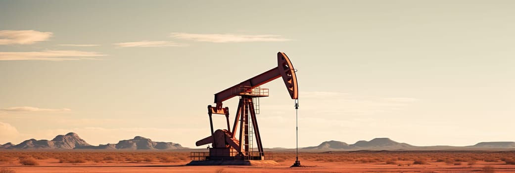Oil pump oil rig energy industrial machine for petroleum in the sunset background for design