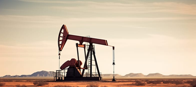 Oil pump oil rig energy industrial machine for petroleum in the sunset background for design