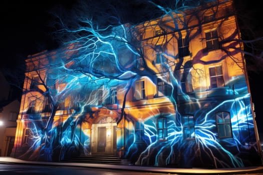 light pattern on the house, festival of lights.