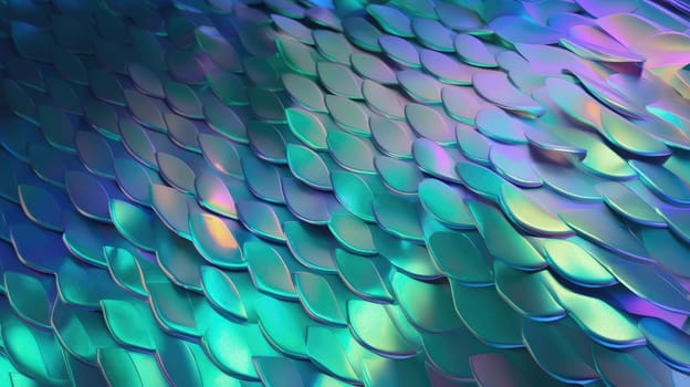 Holographic foil scales abstract background. Generative AI design