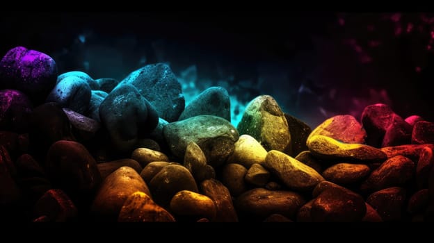 Vibrant luminous stones background. Generative AI drawing