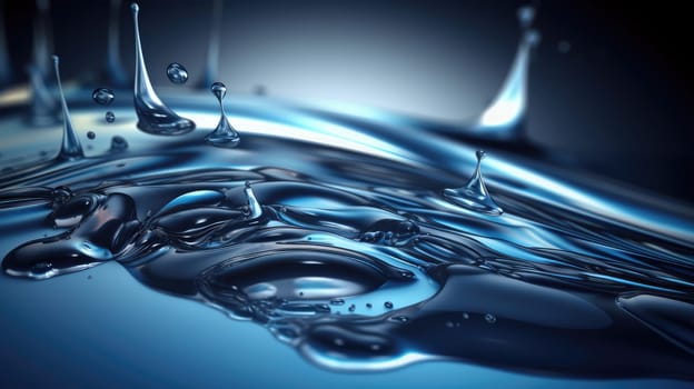 Dark blue smooth liquid water. Generative AI design
