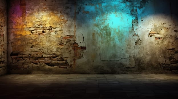 Luminous grunge concrete wall texture abstract background. Generative AI technology