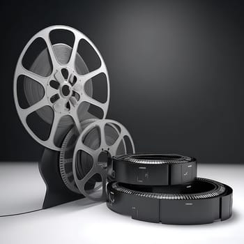 film on a reel retro background. Generative AI design