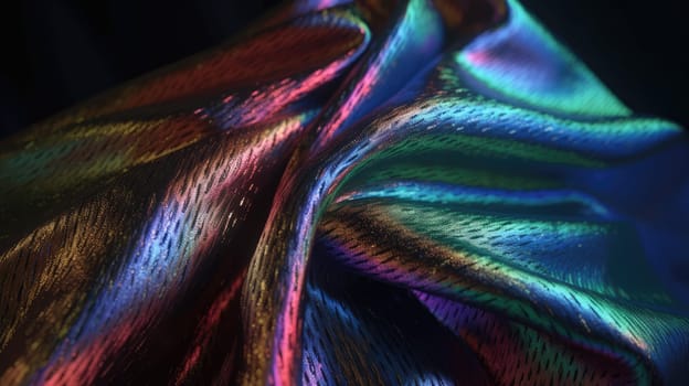 Holographic smooth silk abstract background. Generative AI design