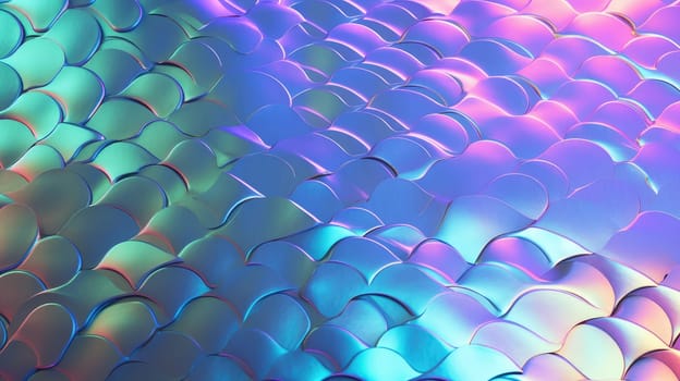 Holographic foil scales abstract background. Generative AI design