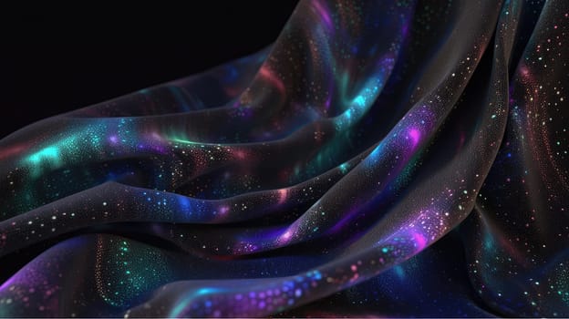 Holographic smooth silk abstract sparkling background. Generative AI design