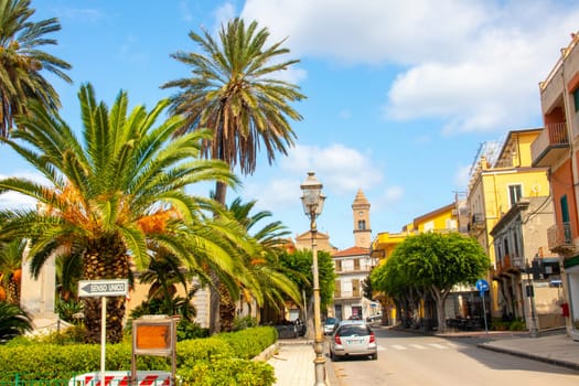 Gioiosa Marea, Sicily, Italy – 24 Sep 2023. Centre of the town of Gioiosa Marea in the province of Messina.