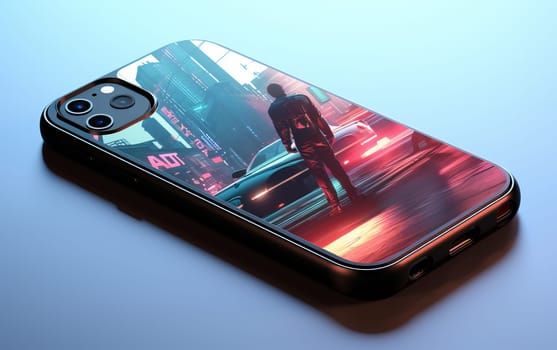 smartphone iPhone durable heavy duty case with Cyperpunk Theme.