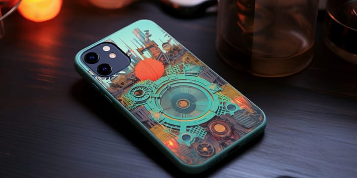 smartphone iPhone durable heavy duty case with Cyperpunk Theme.