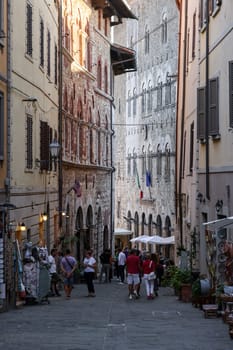Massa Marittima, Italy - Sept 11, 2022: The old town  of Massa Marittima, also known as the Citta Slow, in Tuscany, Italy