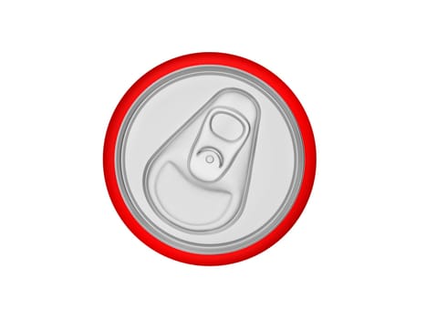Top view of aluminium cans isolated on white background