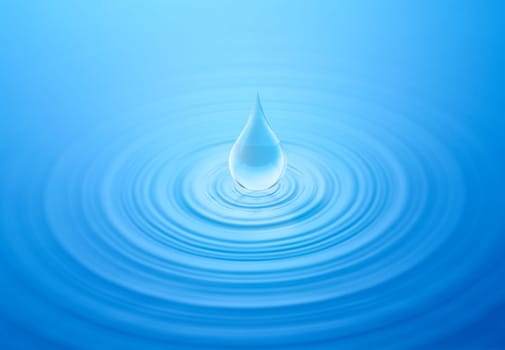 Water drops falling on water surface
