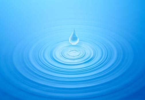 Water drops falling on water surface