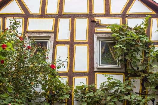 facade of old building in Treis-Karden, Germany