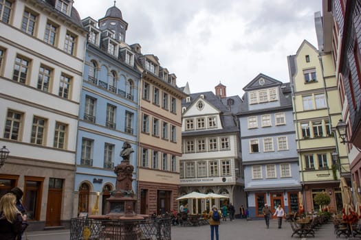 Frankfurt am Main, Germany. / April 26 2023 : Frankfurt Old town square romerberg.