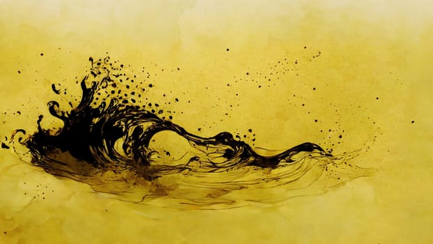 Abstract yellow aqua background with white splashes and modern design. artificial art