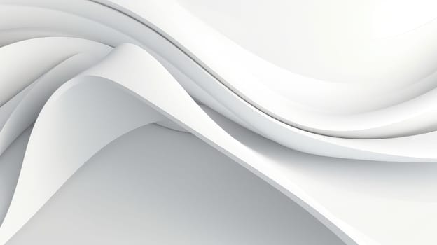White minimalistic waves abstract background. Generative AI design
