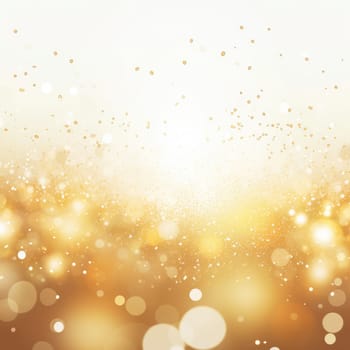 Golden glitter particles and dots abstract background. Generative AI design