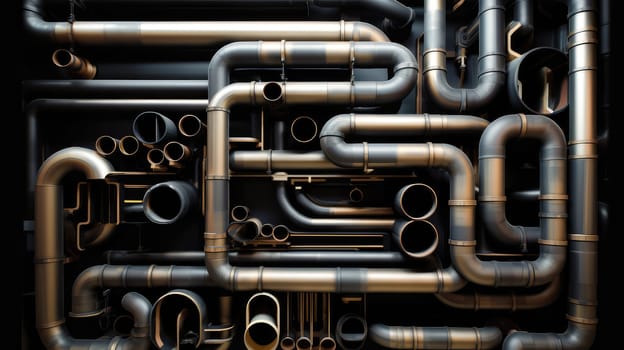 Interlacing of engineering pipes. Generative AI design