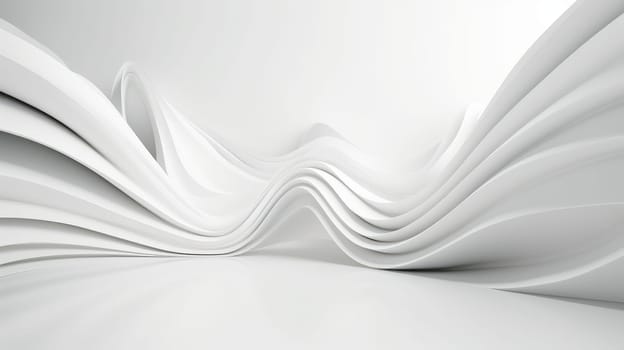 White minimalistic waves abstract background. Generative AI design