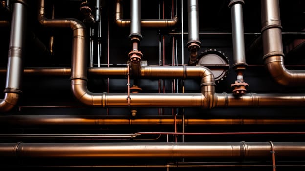 Interlacing of engineering copper pipes. Generative AI design