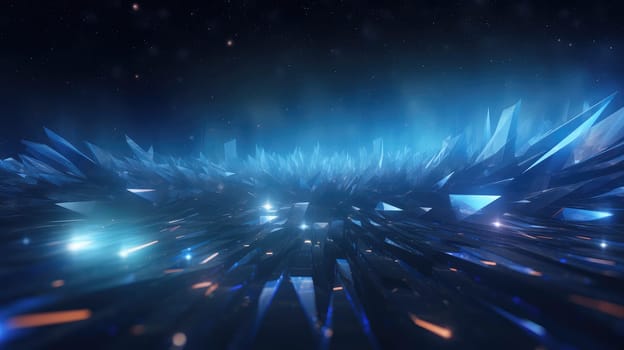 Dark blue futuristic hi-tech crystal abstract background. Generative AI design