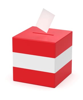 Concept image for election in Austria, ballot box with voting paper