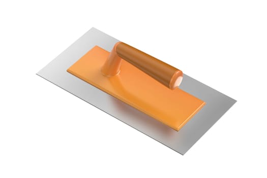 Plastering trowel with plastic handle on white background