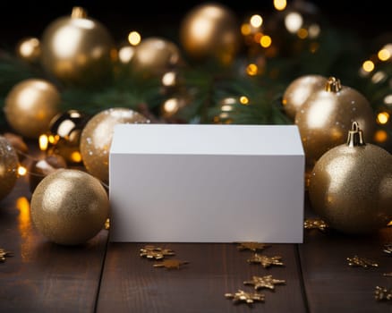 Blank notepad with customizable space for text. Holiday season and Christmas celebration.