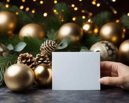 Blank notepad with customizable space for text. Holiday season and Christmas celebration.
